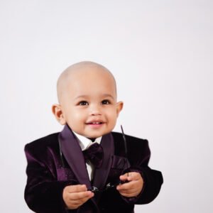 Elegant baby portrait in a classic photography setup
