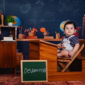 Baby school theme photoshoot in Vijayawada